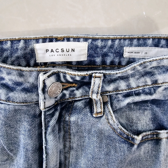 PACSUN Patchwork Denim Cut Off Jeans Womens Size 23 - Picture 5 of 10